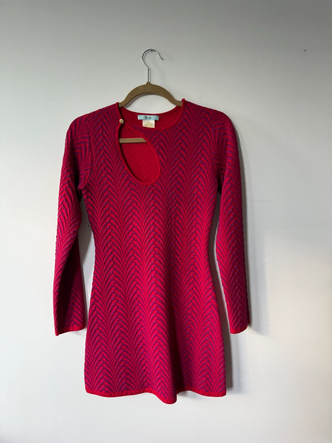 Pink and Purple Chevron Knit Dress