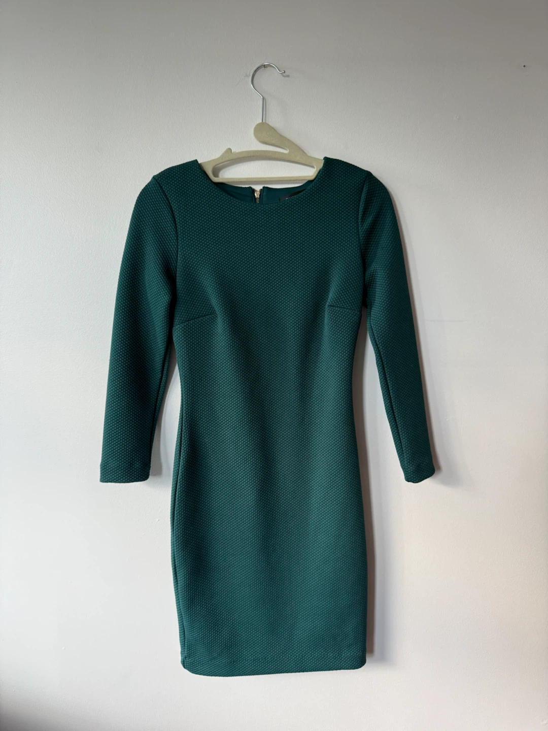Dynamite Teal Textured Long Sleeve Dress