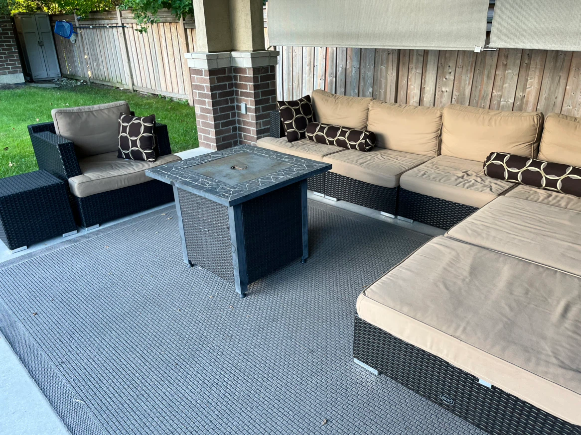 Wicker Sectional Sofa with Ottomans