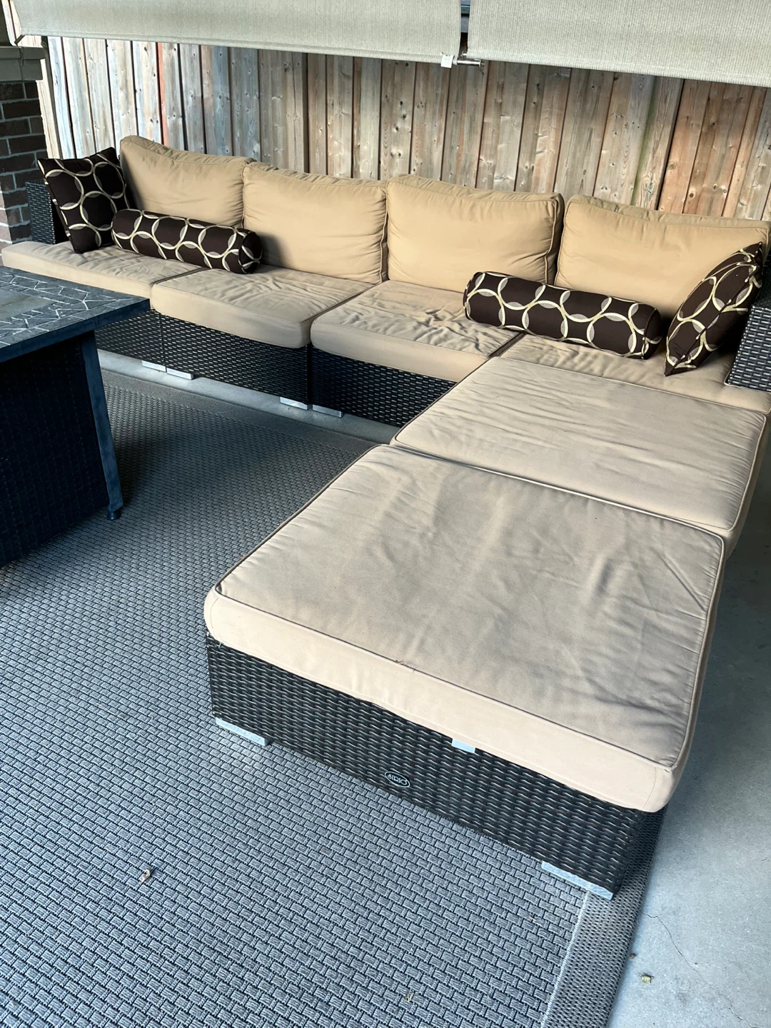 Wicker Sectional Sofa with Ottomans - photo 4
