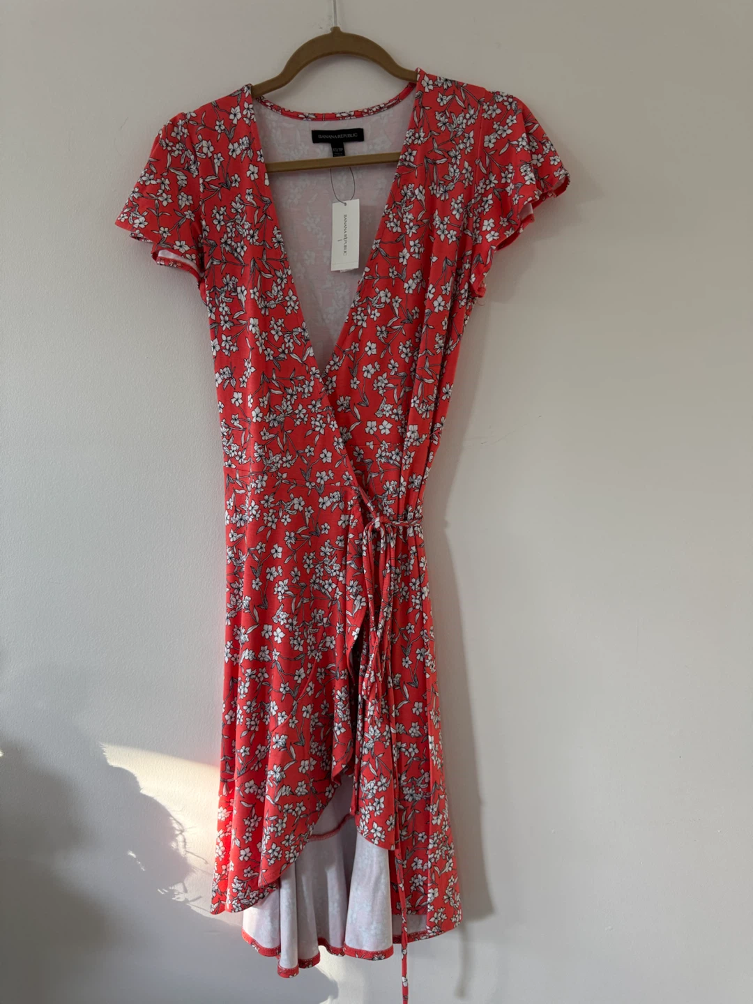 Banana Republic Coral Floral Wrap Dress