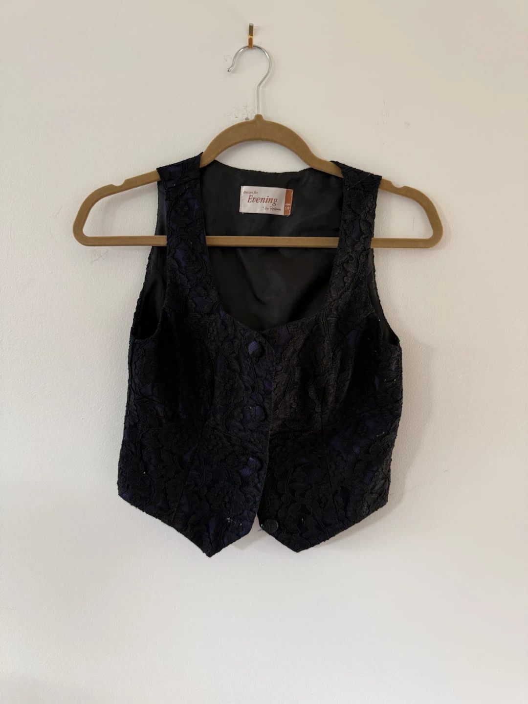 Evening by Halston Black Lace Vest