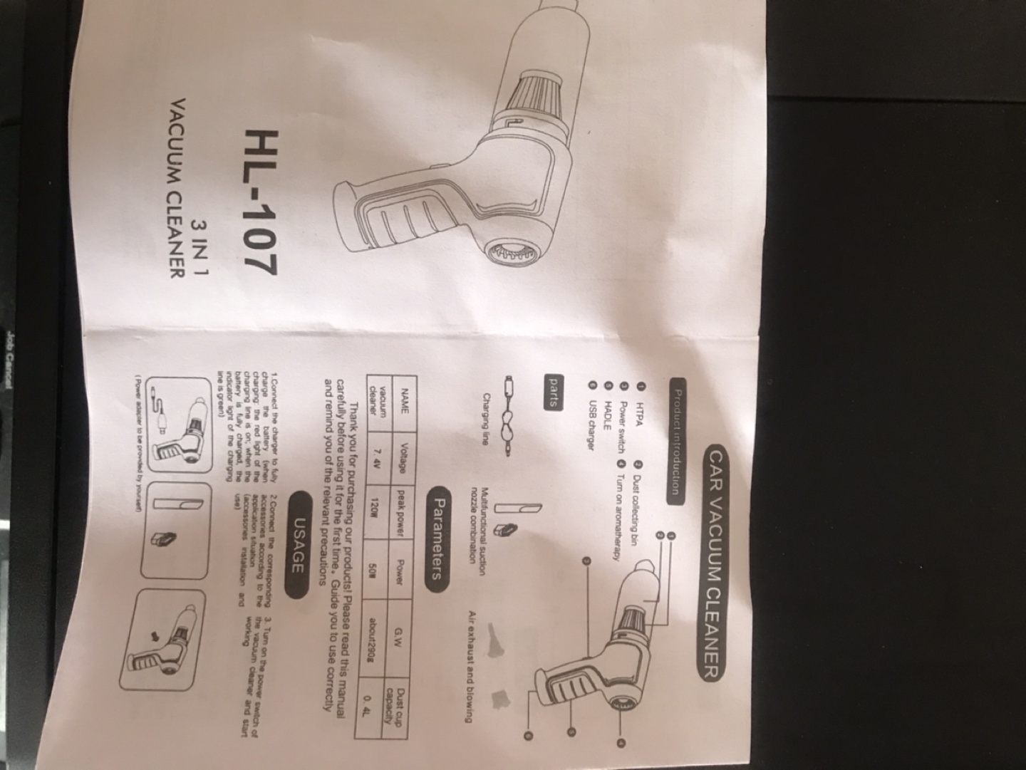 HL-107 3-in-1 Car Vacuum Cleaner - photo 5