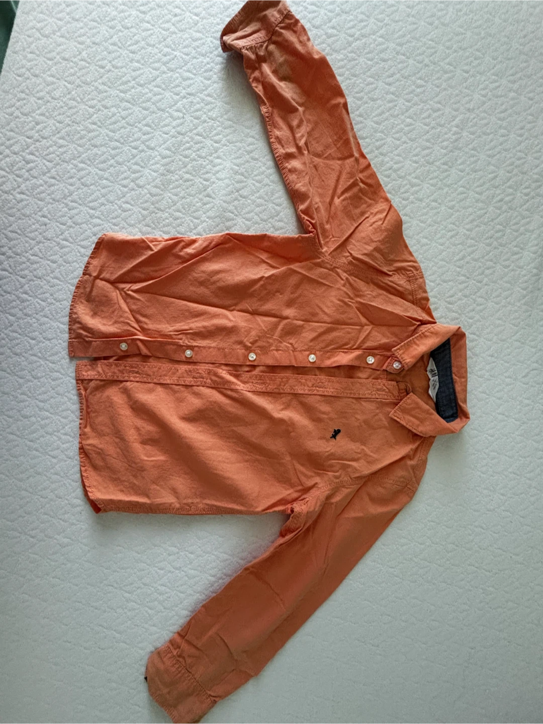 H&M Orange Long Sleeve Button-Up Shirt