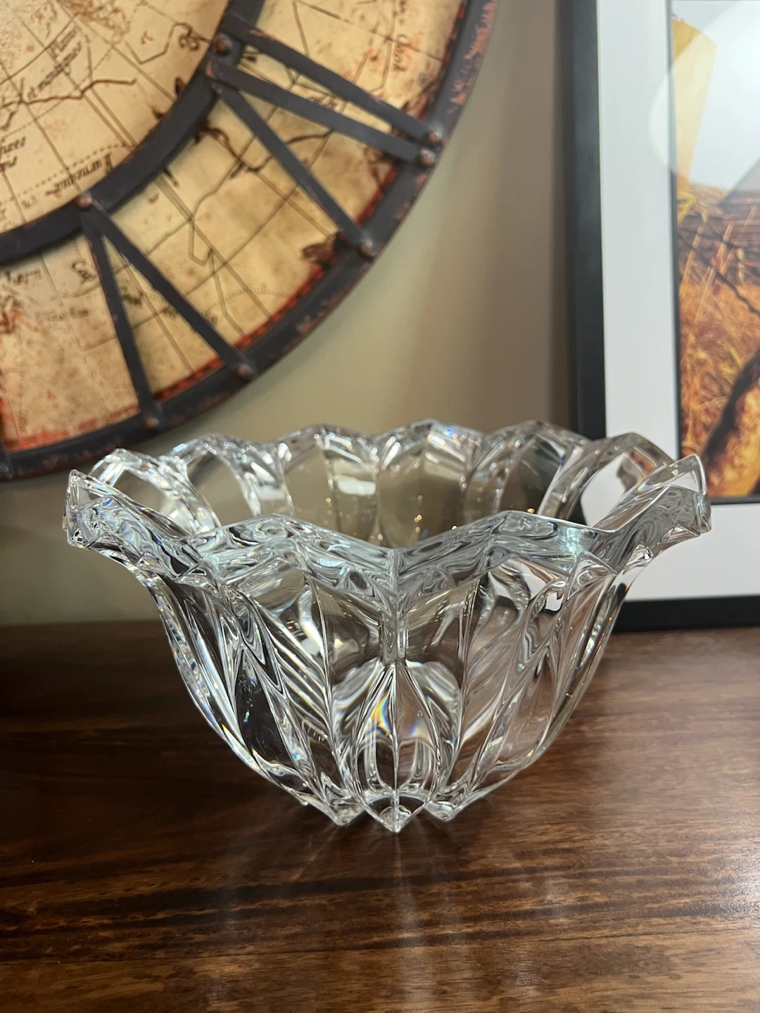 Vintage Mikasa "Blossom" 10" Crystal Centerpiece Bowl
