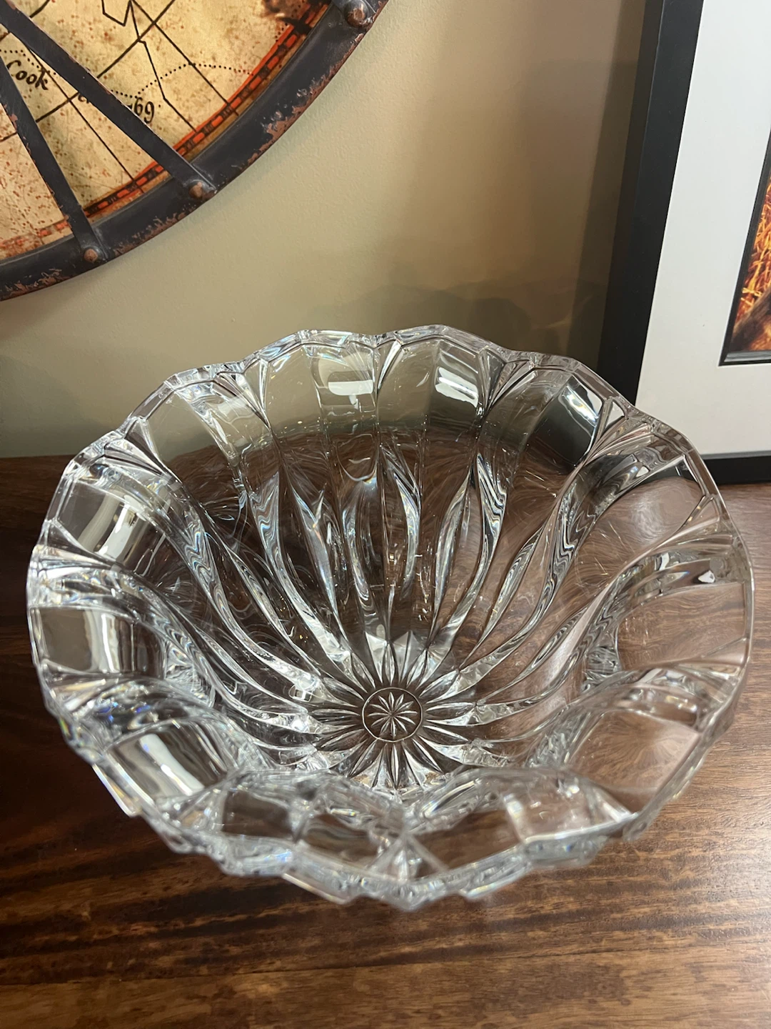 Vintage Mikasa "Blossom" 10" Crystal Centerpiece Bowl - photo 2