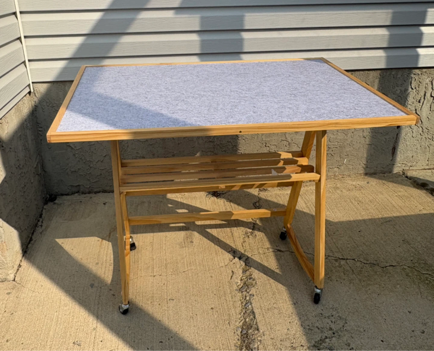 Wood Puzzle Table on Wheels