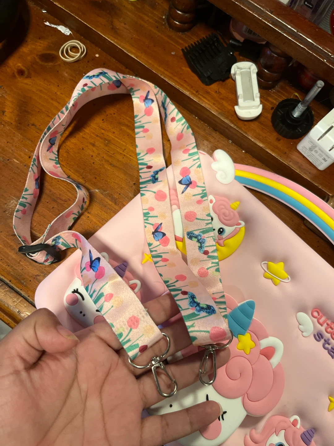 Pink Unicorn iPad Case with Rainbow Handle and Lanyard - photo 4