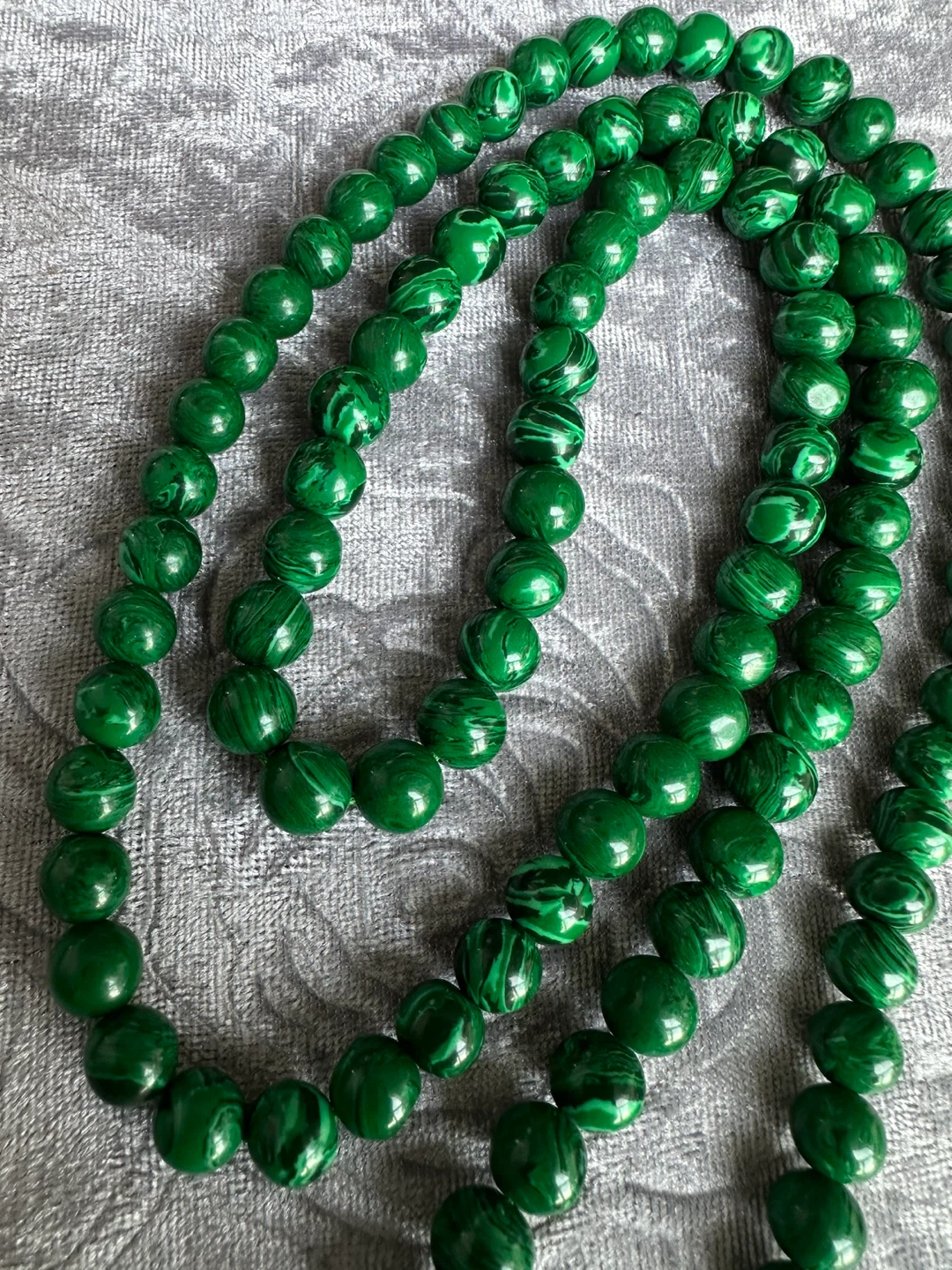 *Genuine Malachite 108 Mala Bead  Necklace - photo 4