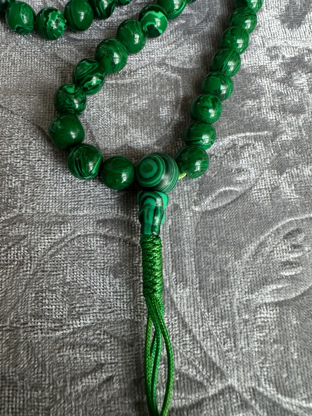 *Genuine Malachite 108 Mala Bead  Necklace - photo 5