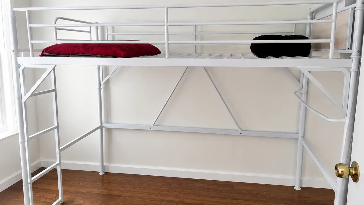 Jocoevol Twin Size Loft Bed White