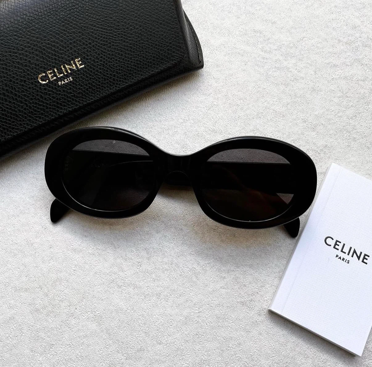 CELINE Paris Black Oval Sunglasses