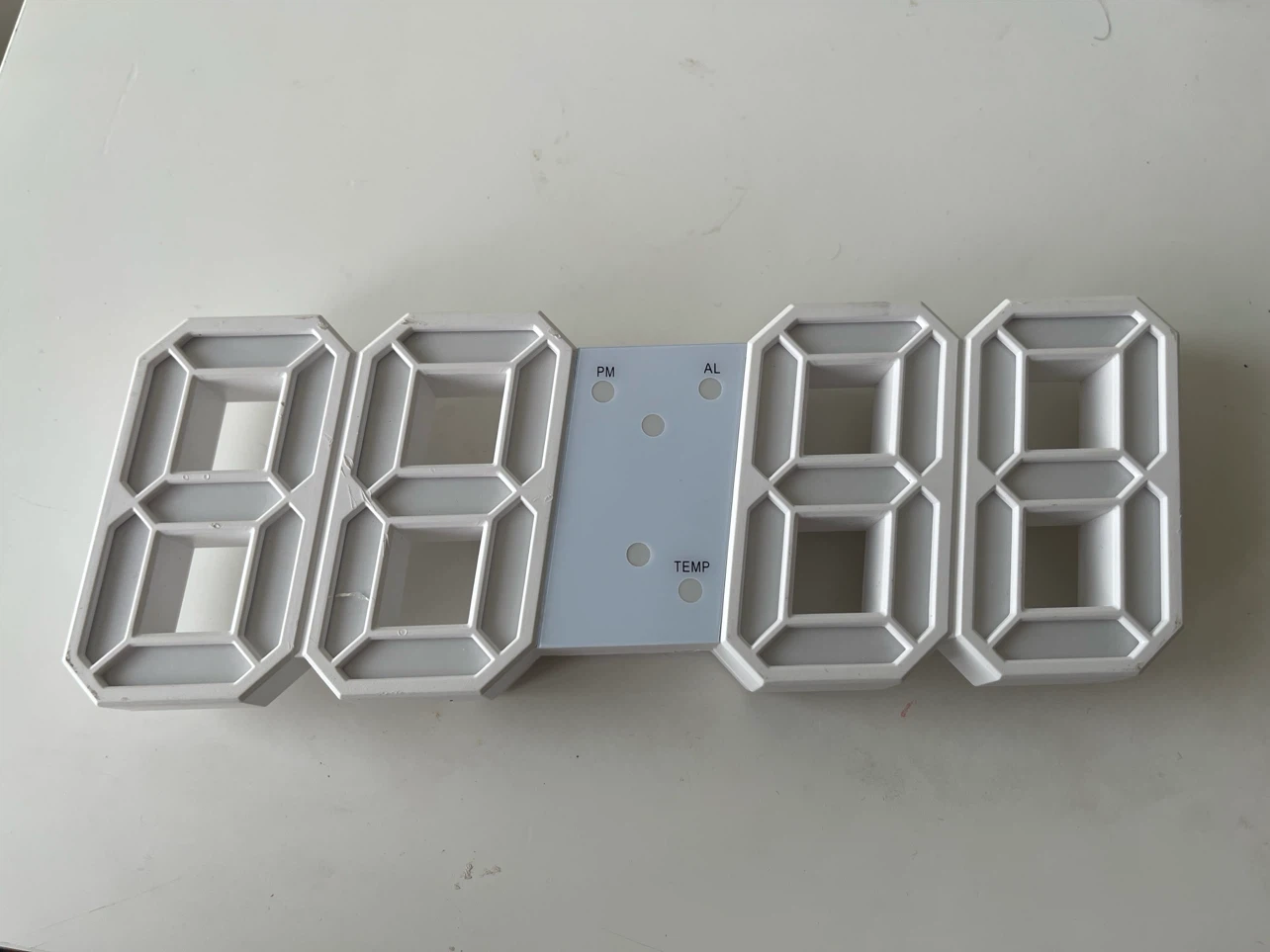 White Digital LED Desk Clock - photo 3