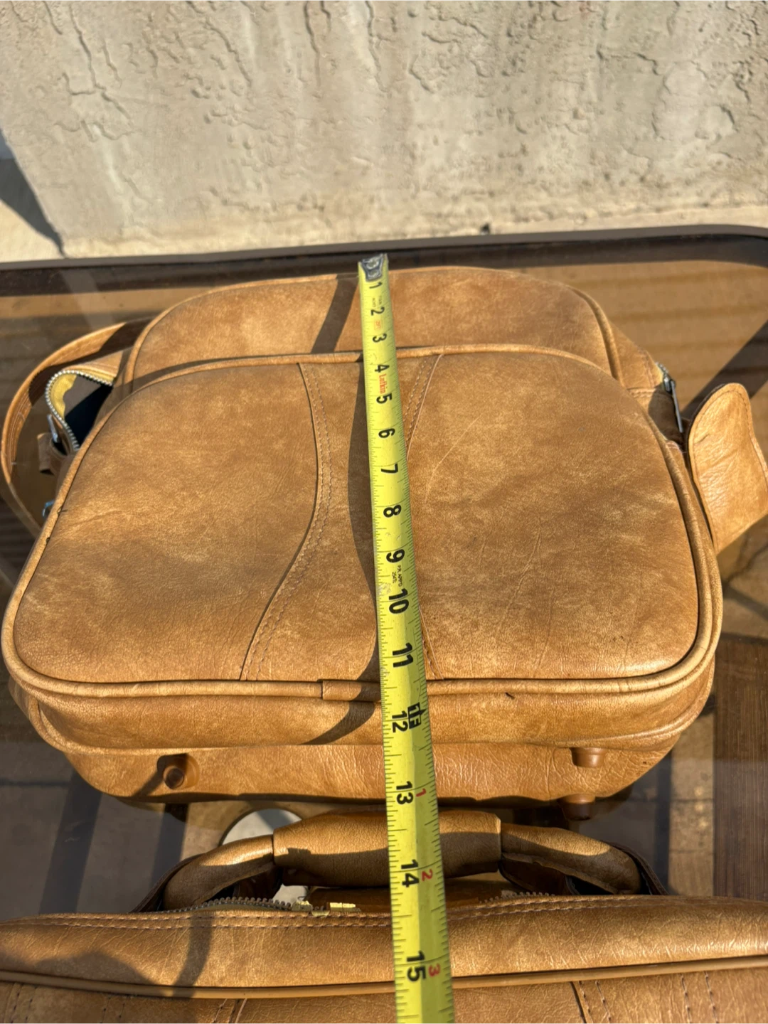 Vintage Tan Faux Leather Suitcase/ Bag Set - photo 5
