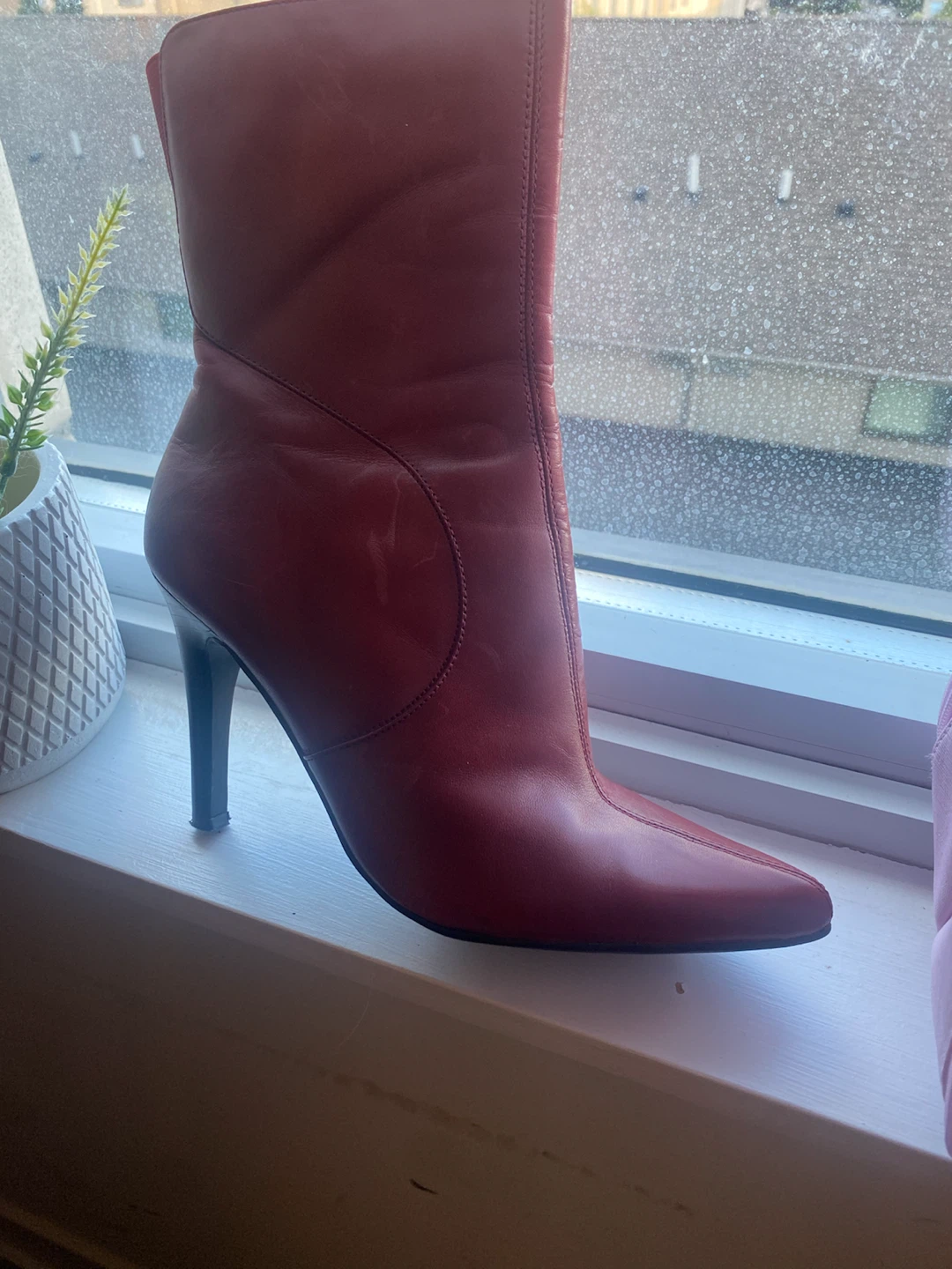 Nine West Red Leather Heeled Booties - photo 2