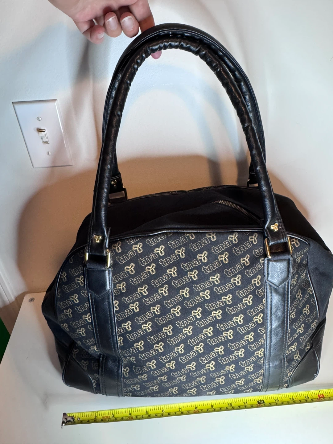 Vintage gold and black TNA Aritzia Bowling Duffle Bag
