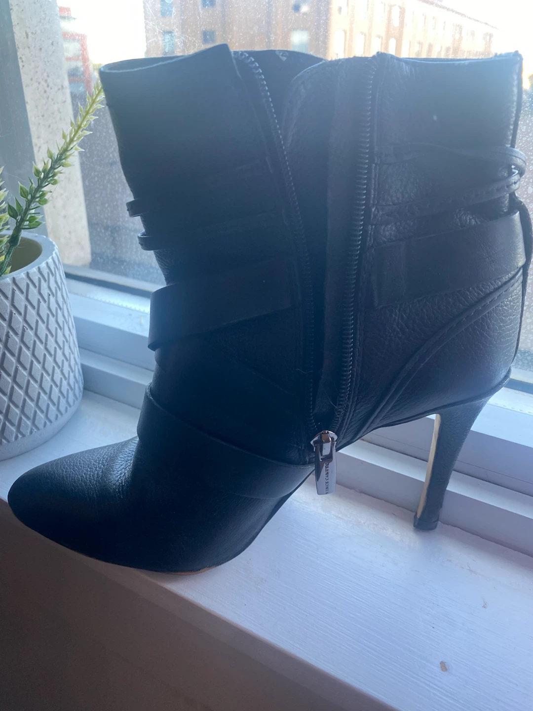 Vince Camuto Black Leather Ankle Boots