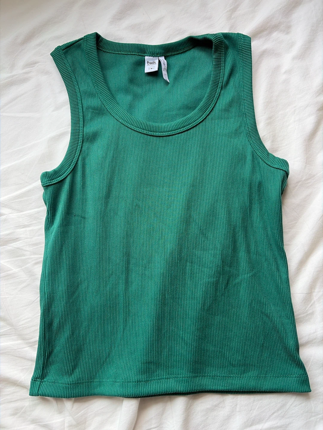 Twik Par Simons Ribbed Tank Top - Green