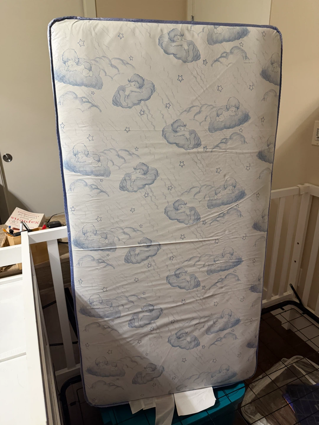 White Crib attached changing table & Mattress - photo 3