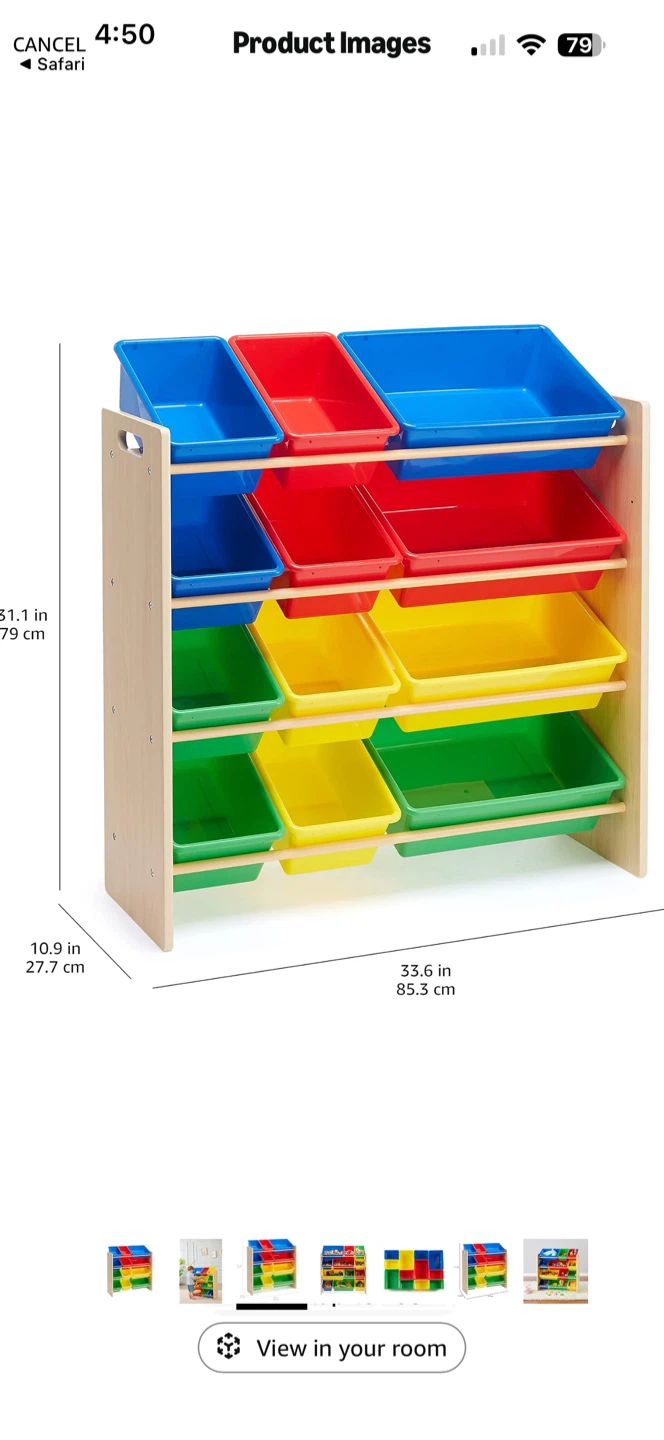 Kids Toy Storage Organizer with 12 Plastic Bins - photo 2