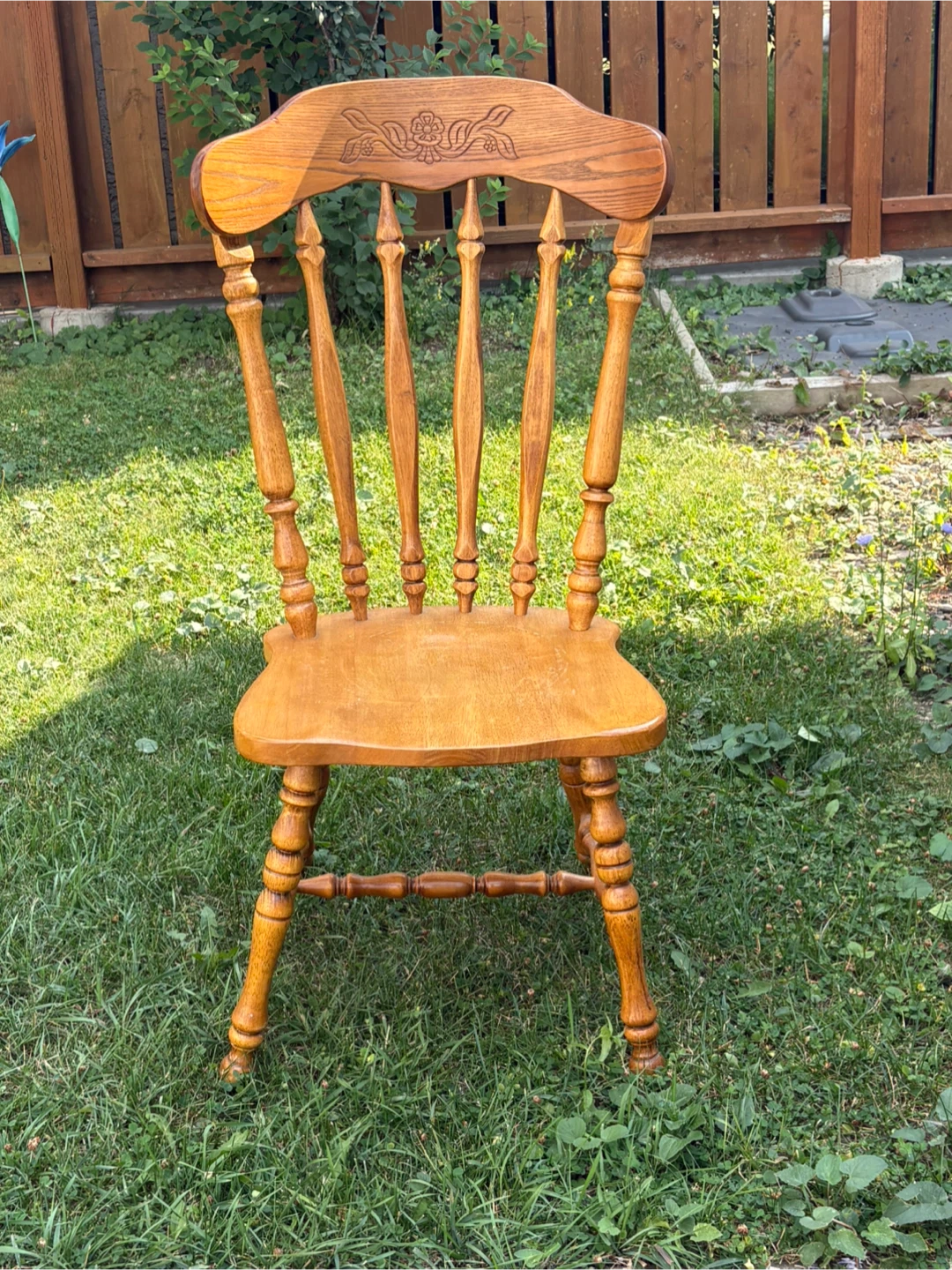 Wooden Dining Chair with Carved Detail