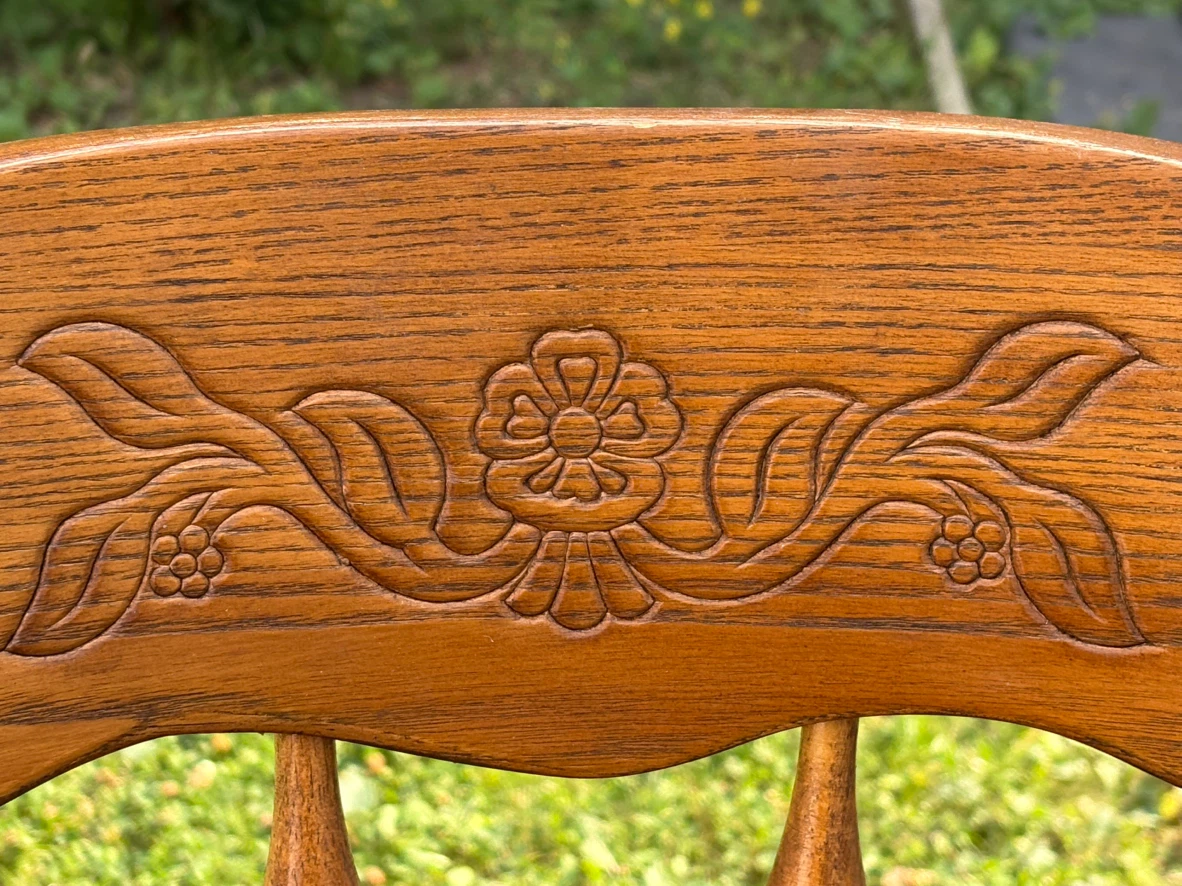Wooden Dining Chair with Carved Detail - photo 2