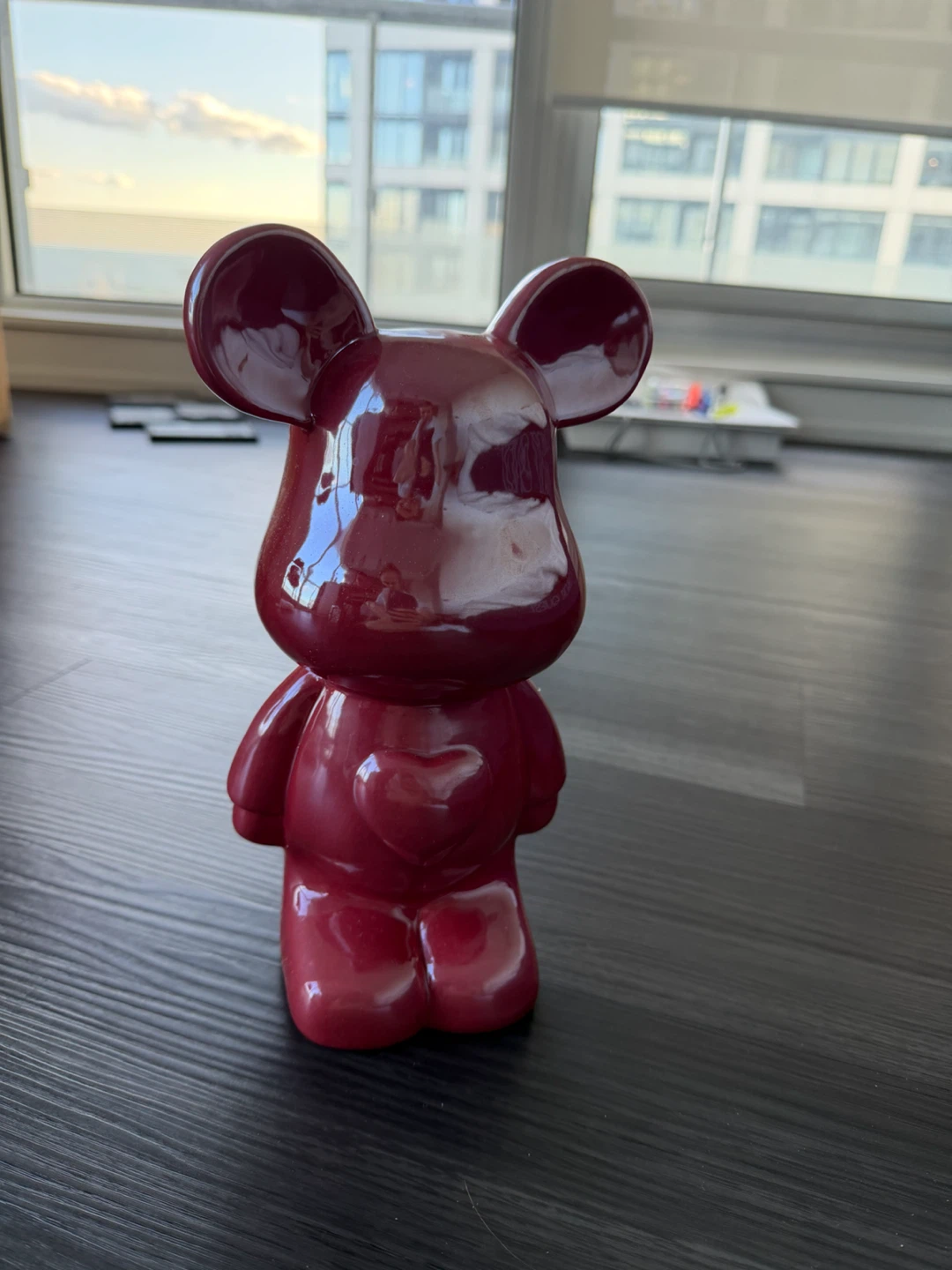 Bearbrick Style Figure - Red Heart Design