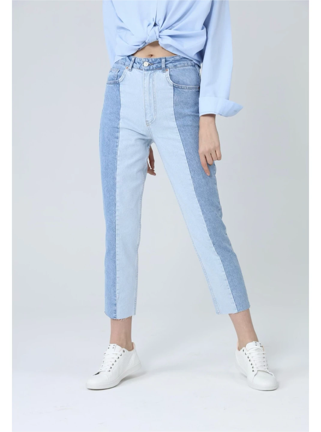 Colour Block Denim Jeans ( 38 )