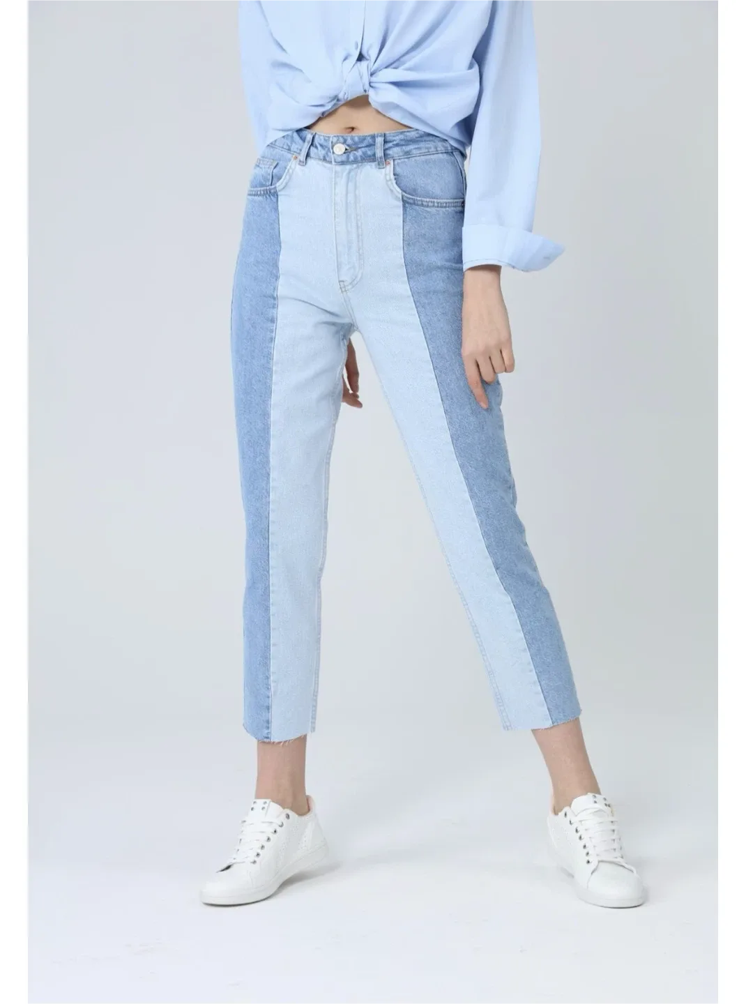 Colour Block Denim Jeans ( 38 )