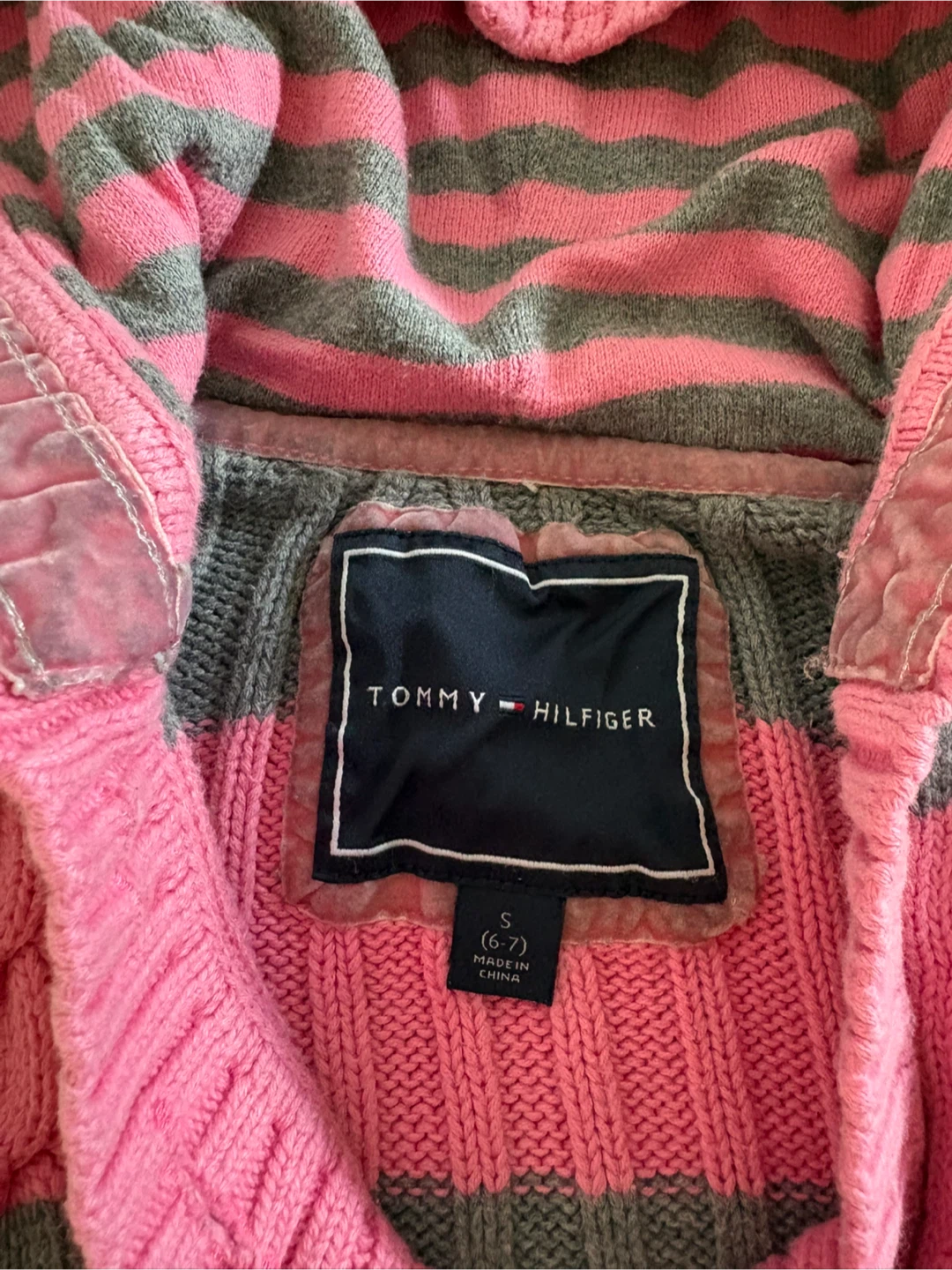 Tommy Hilfiger Striped Hoodie Sweater girls  Size S (6-7) - photo 3