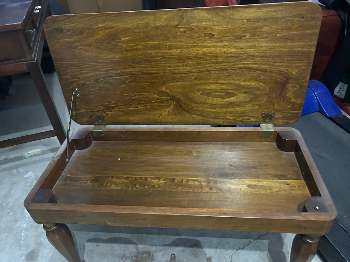 Vintage Wooden Storage Bench - photo 3