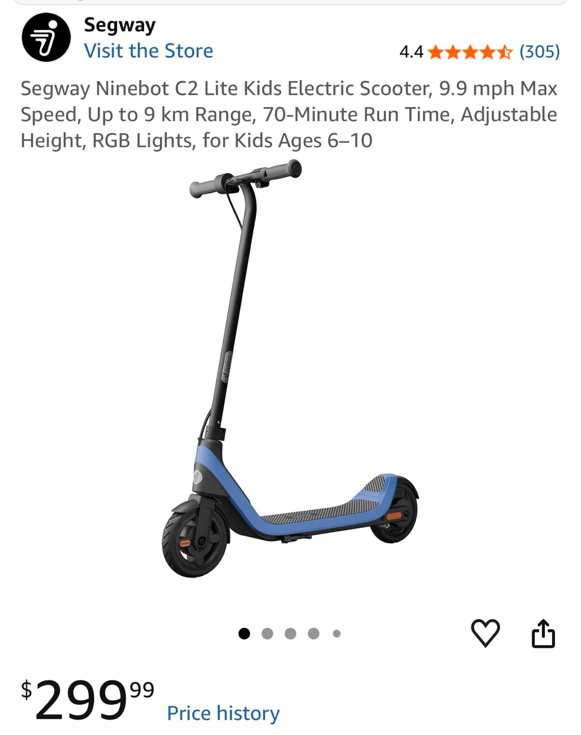 Segway Ninebot C2 Lite Kids Electric Scooter - photo 2