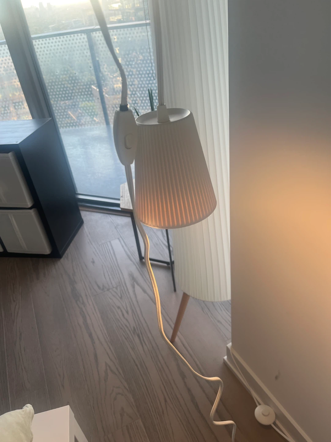 White Pleated Floor Lamp