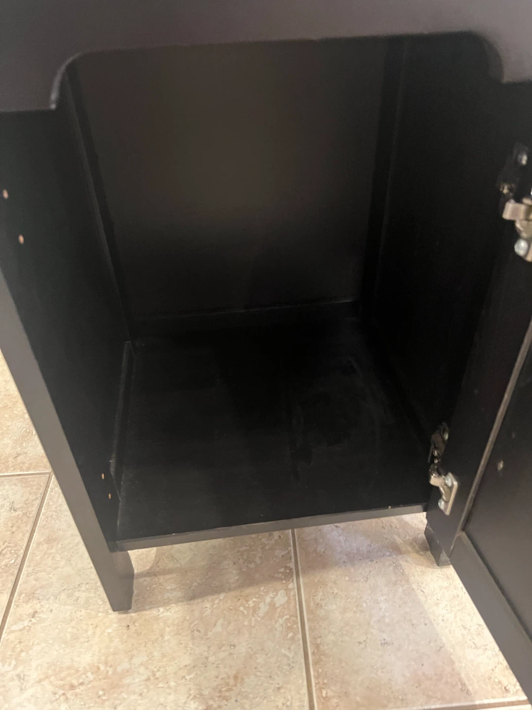 Black Wood Shelf Unit with Cabinet x 2 - photo 3