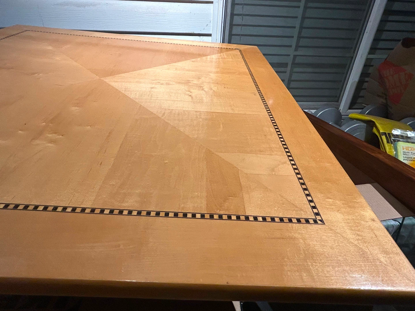 Square Wood Coffee Table with Metal Legs