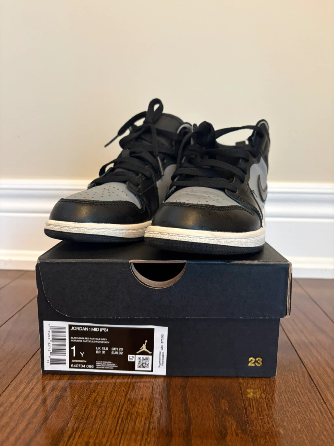 Air Jordan 3 Retro Black Cement in size 1