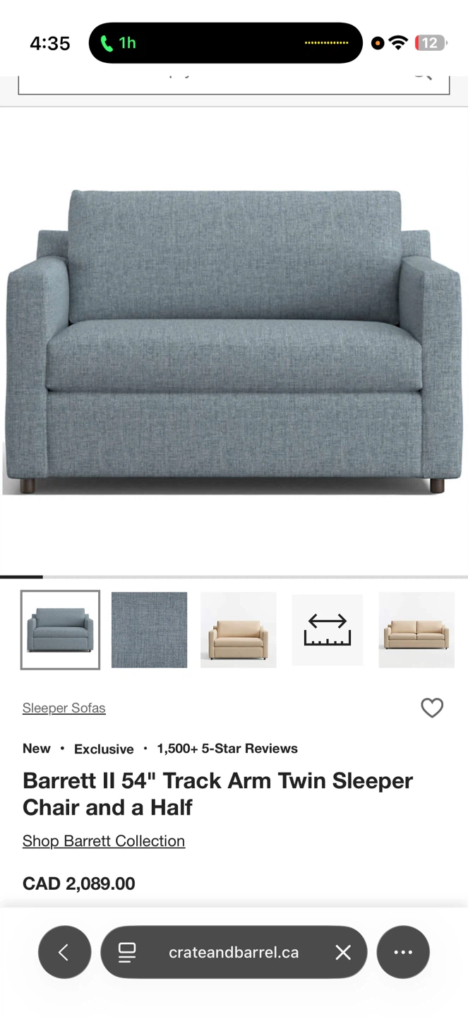 Crate & Barrel Pull Out Couch - photo 3