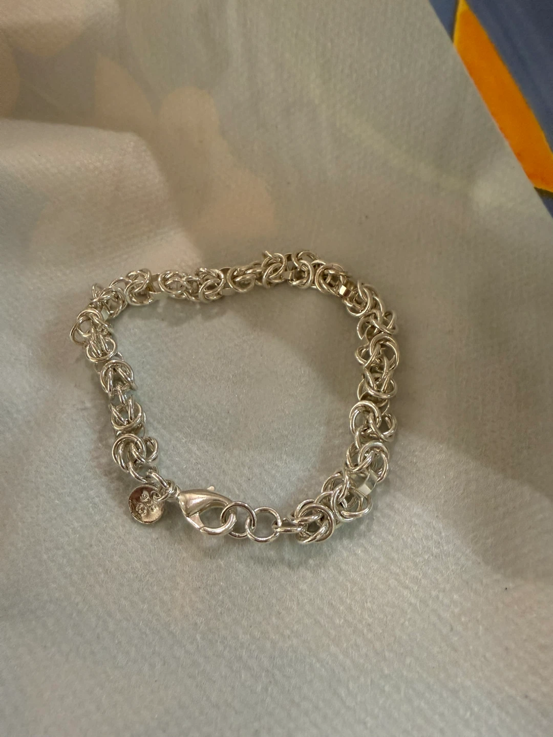 Sterling silver Byzantine Chain Link Bracelet