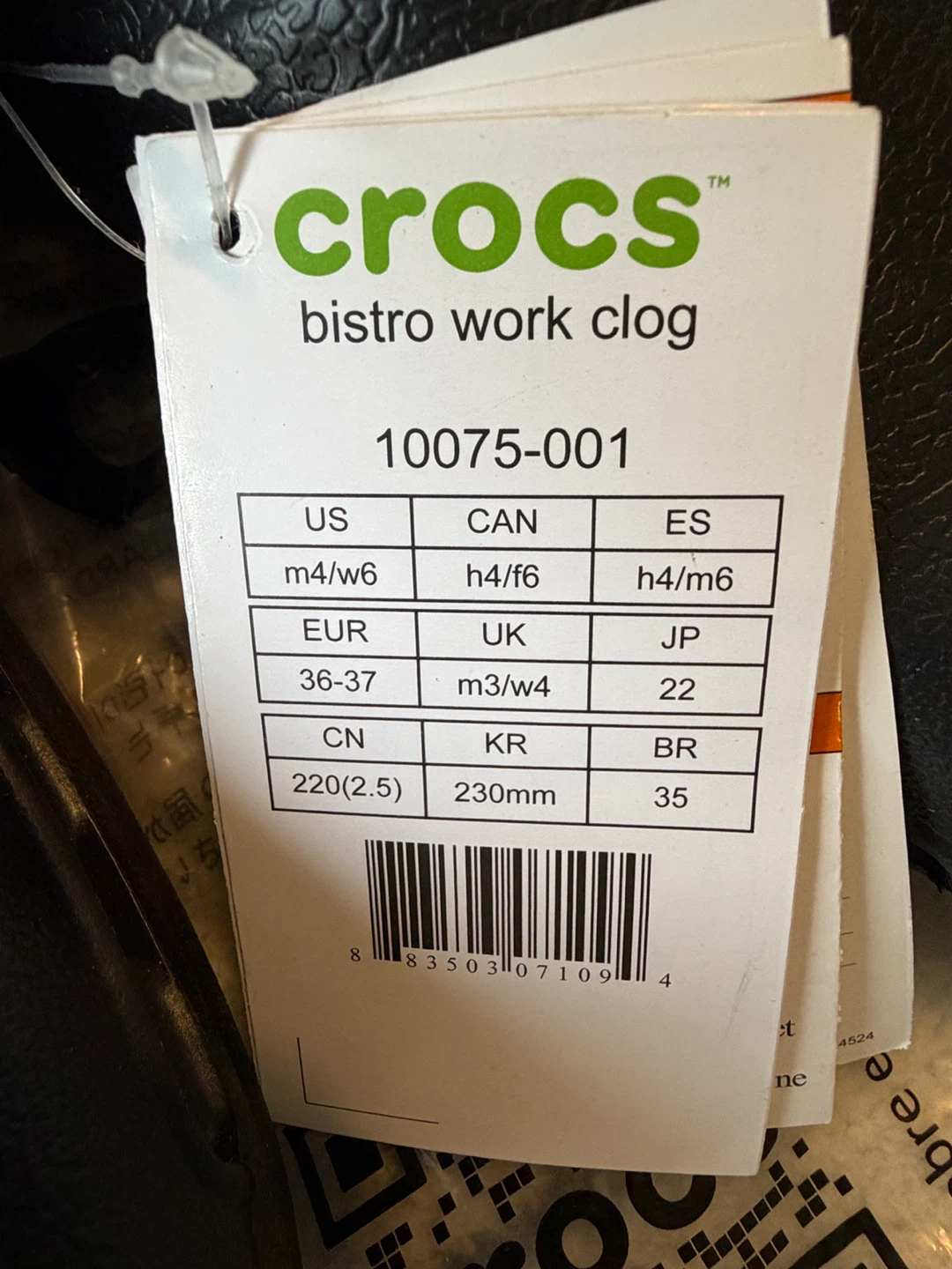 Crocs Bistro Work Clogs - Black - Size M4/W6 - photo 3