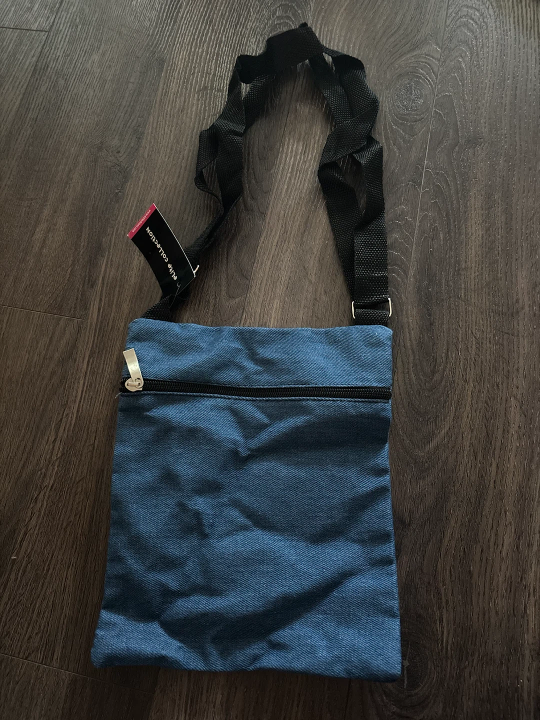 Blue Denim Crossbody Bag with Patches - photo 2