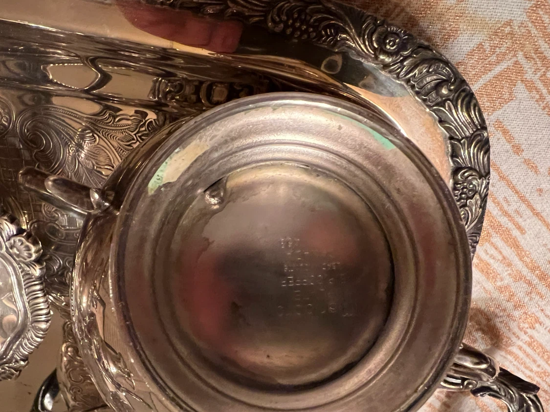 Marlboro Silver Plated Copper Tea Set on Tray - photo 3