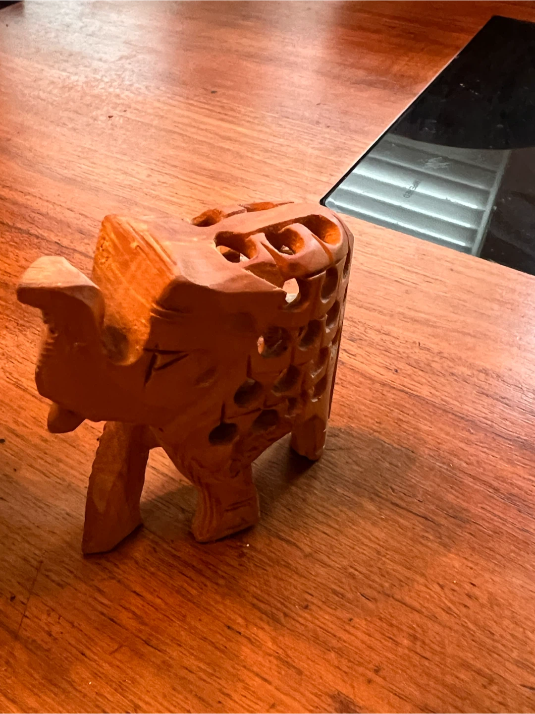 Wooden Ganesha and Elephant Figurine Set - photo 2