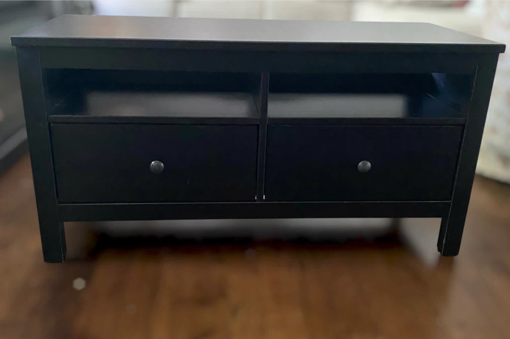 IKEA Black TV Stand with Two Drawers