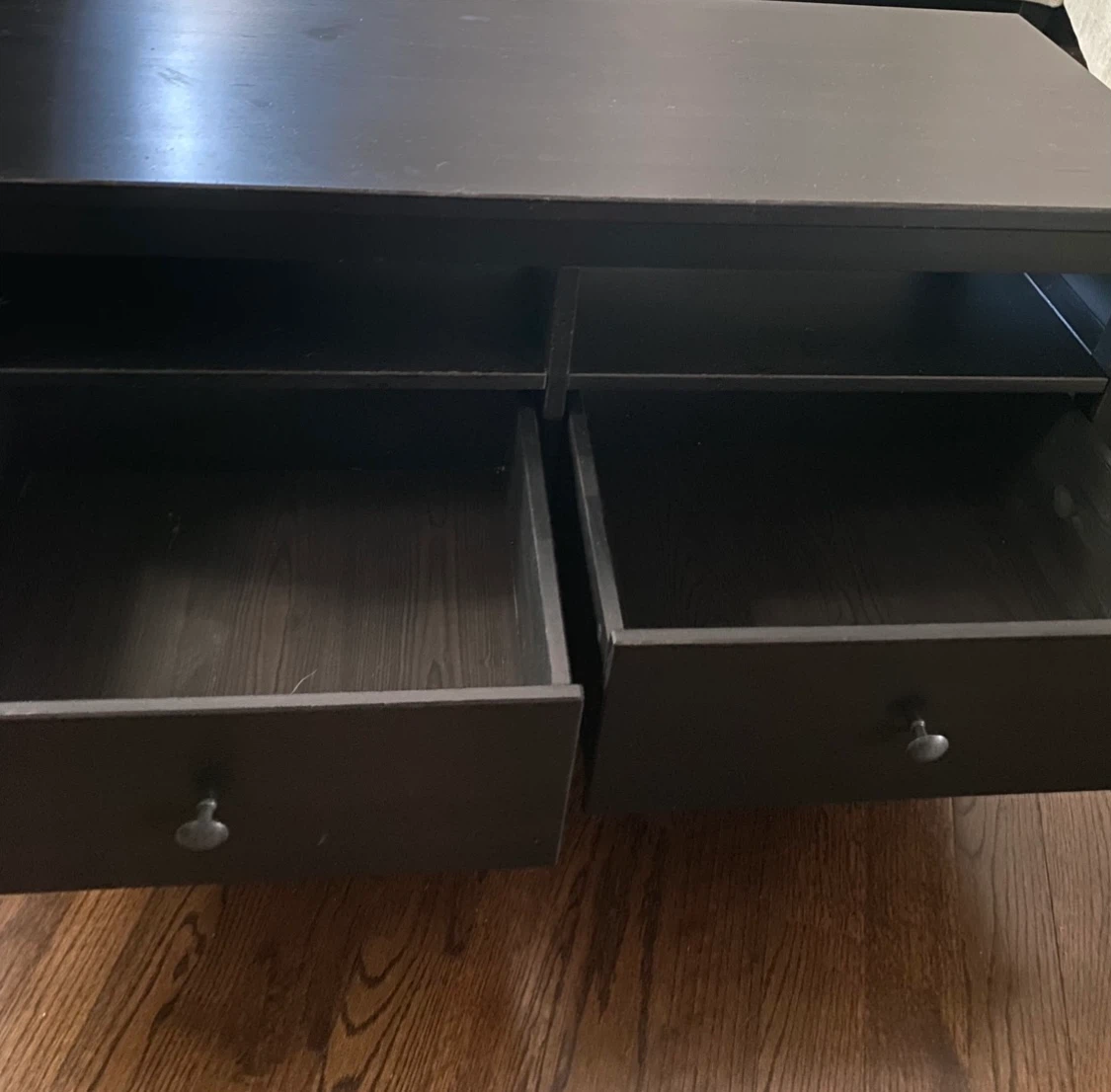 IKEA Black TV Stand with Two Drawers - photo 3