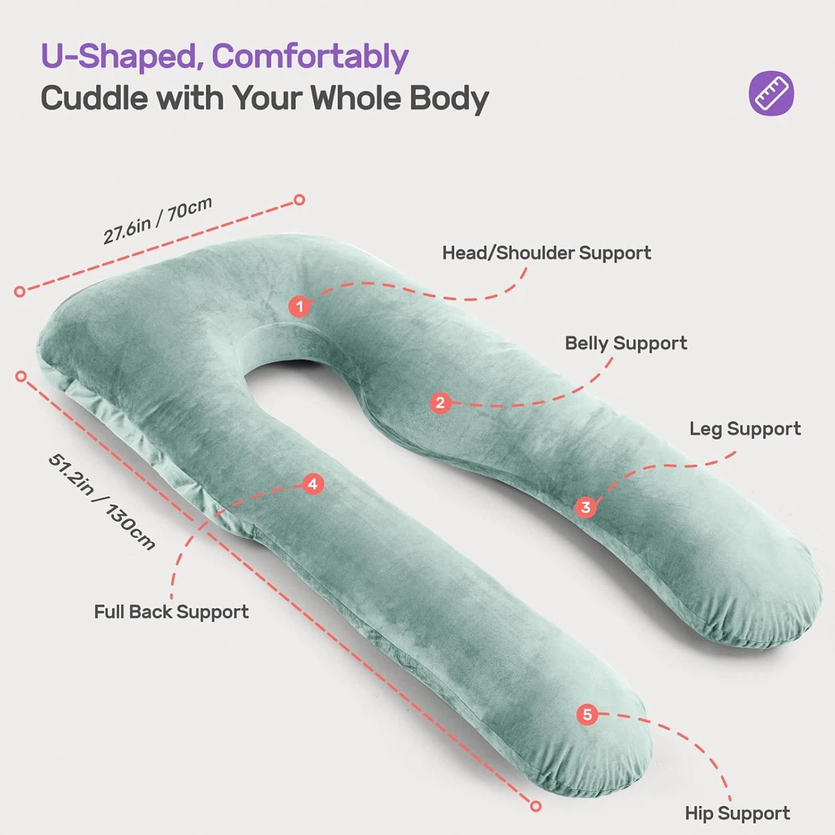 U-Shaped Full Body Pregnancy Pillow - photo 2