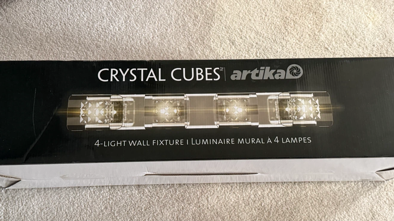 Artika Crystal Cubes 4-Light Wall Fixture