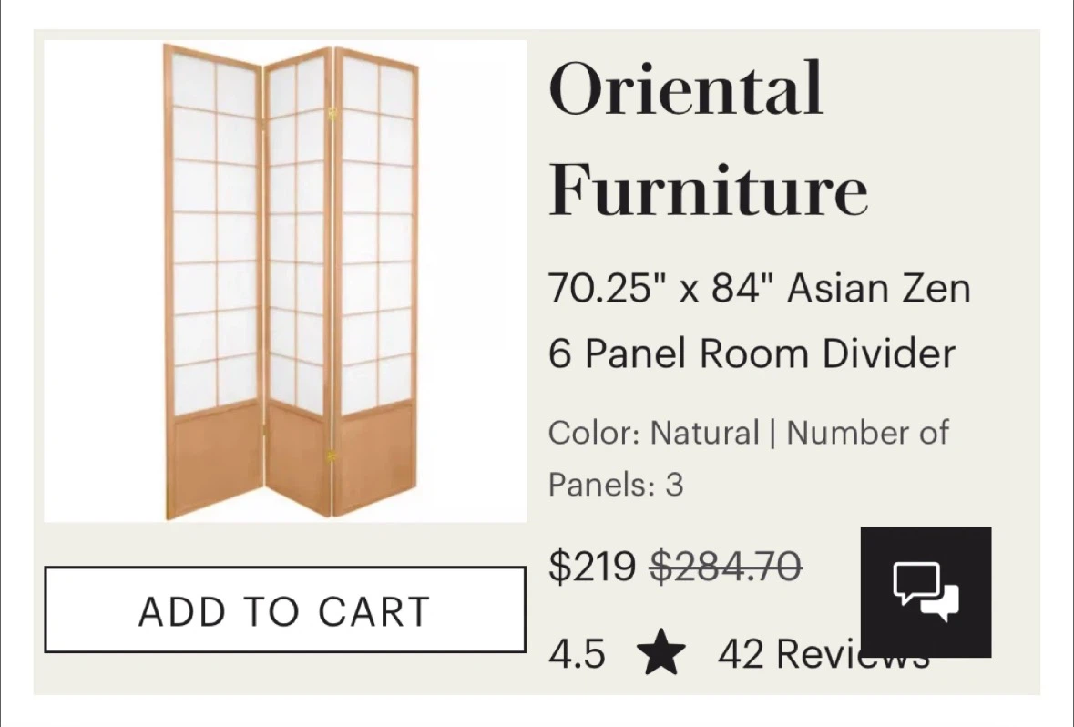 NEW in box! - 3 panel room divider (natural wood tone) - photo 2