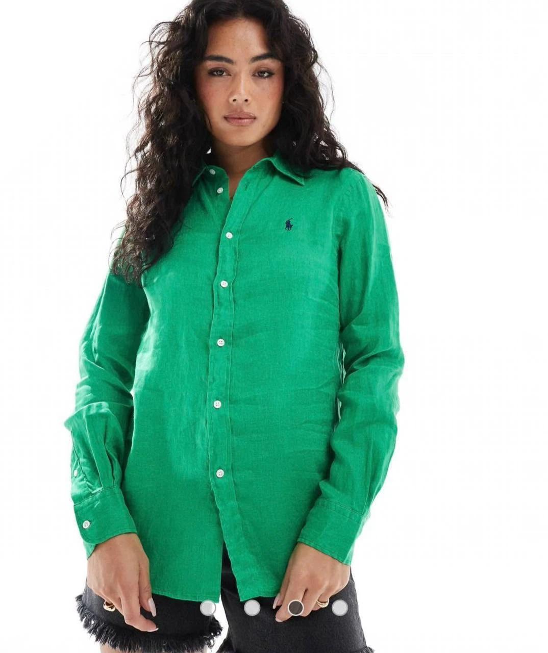 Polo Ralph Lauren linen shirt with logo,green XL