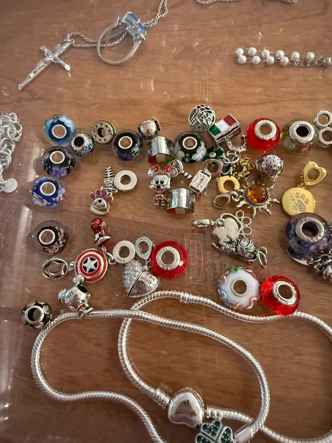 57 Assorted Charms and 3 Bracelets