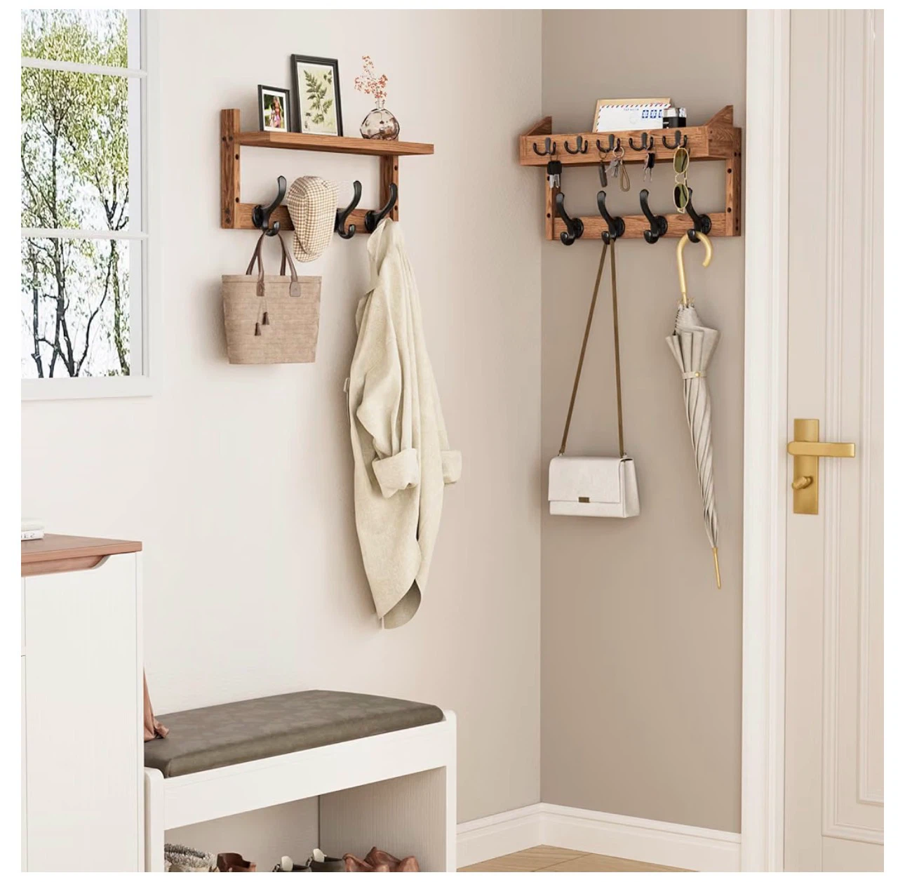 Wall Mount 35” Coat Rack with Shelf - photo 3